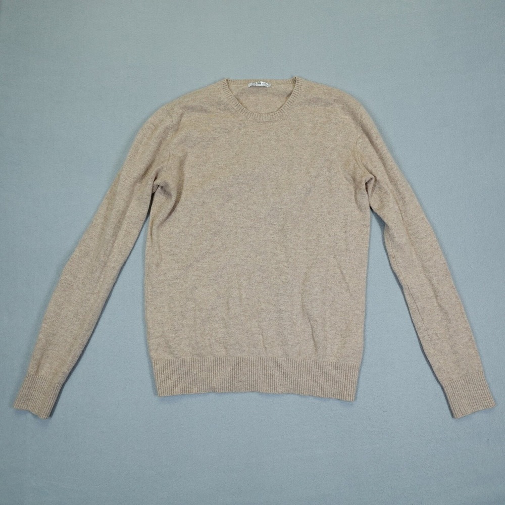 J.Lindeberg Sweater Mens M Beige C-neck Light Cashmere Pullover COMC732997440
